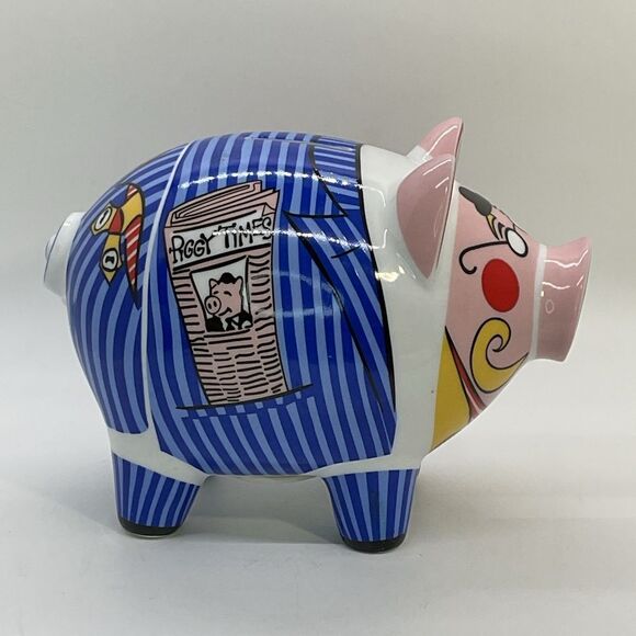 Colorful Ritzenhoff London City Banker Piggy Bank with Stripes - Picture 6 of 8